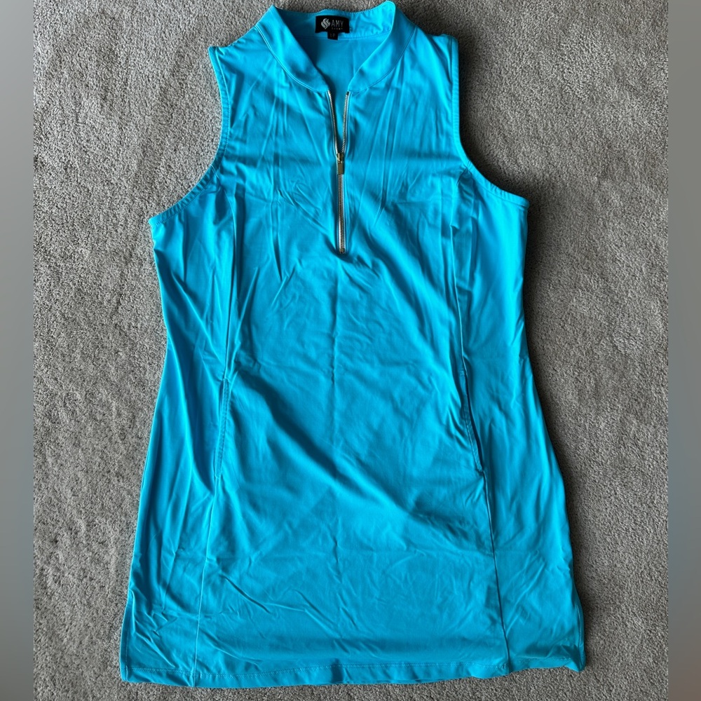 Amy Sport Aqua Zip-Up Sleeveless dress/Top